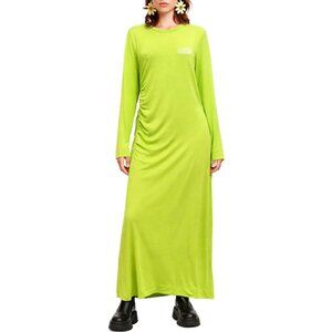 GANNI Green Lyocell Jersey Dress Lime Popcicle Maxi
